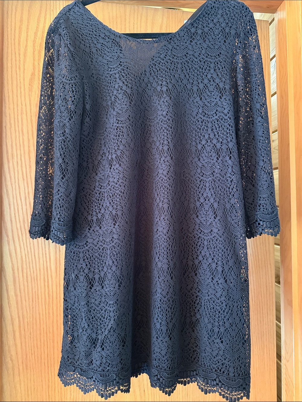 H&M Black Lace Crochet Shift Dress